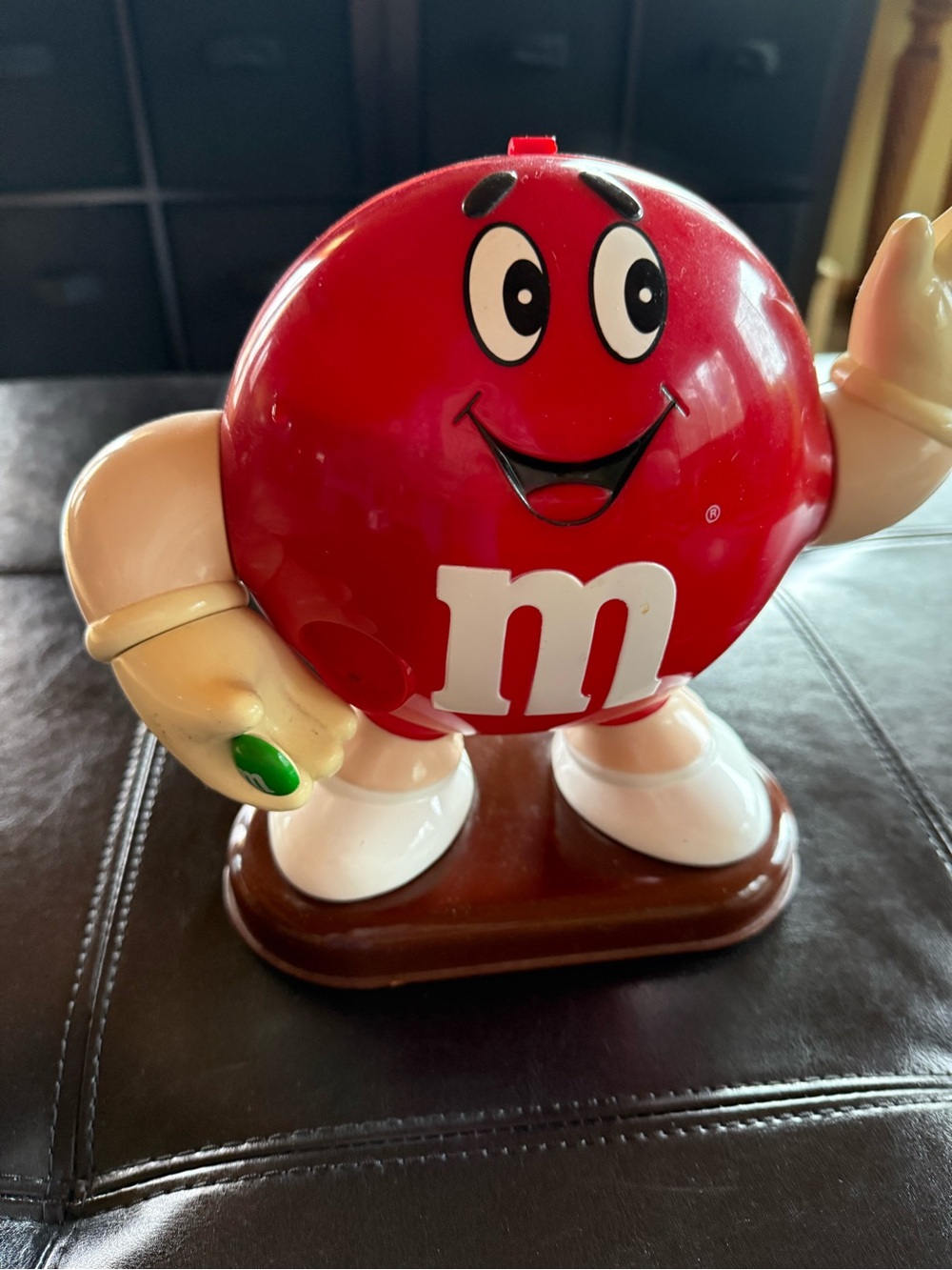M&M'S Red Character Candy Dispenser with Cream Arms and Green Nail
